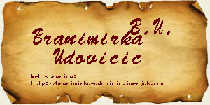 Branimirka Udovičić vizit kartica